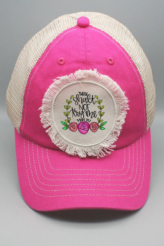 Thou Shall Not Try Me Mom 24 7 Trucker Hat