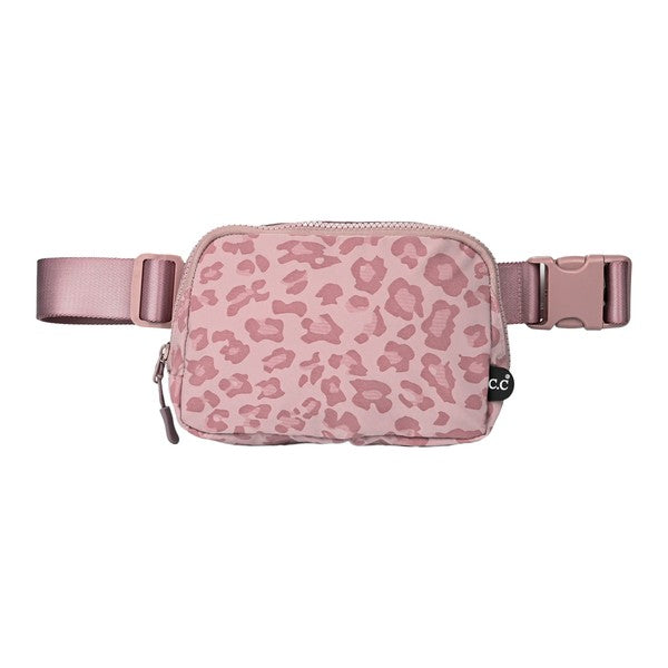The CC Leopard Pattern Belt Bag Fanny Pack is Simplistic and Adorably Chic in pink