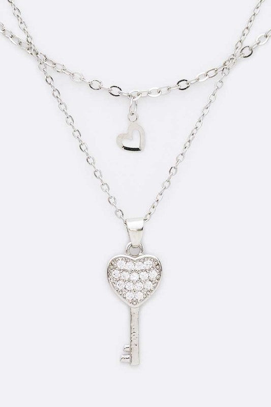 Heart And Key Layered Necklace | URBAN ECHO SHOP