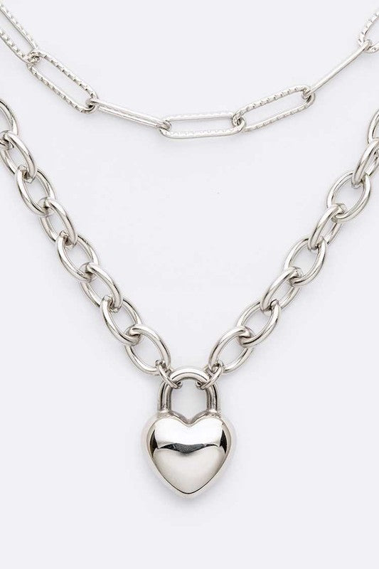 Heart Charm Paperclip Necklace | URBAN ECHO SHOP