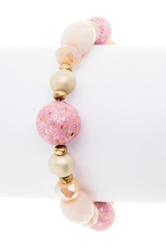 Pinkalicious Mix Beads Stretch Bracelet | URBAN ECHO SHOP