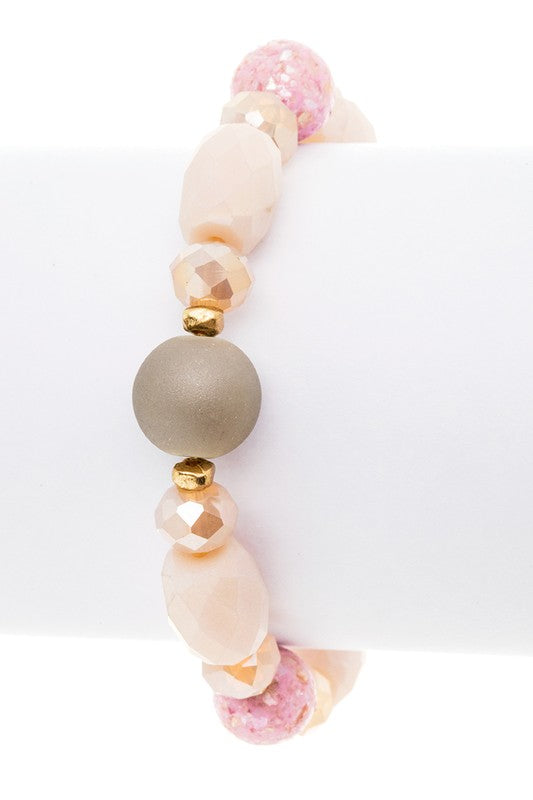 Pinkalicious Mix Beads Stretch Bracelet | URBAN ECHO SHOP