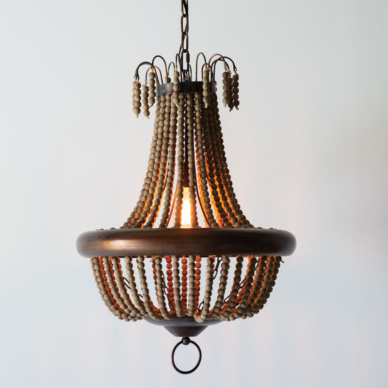 The Milos Wood Bead Pendant Will Look Beautiful Over Your Dining Table or as Accent Lighting.&nbsp;&nbsp;Includes 42'' of Chain and a Canopy