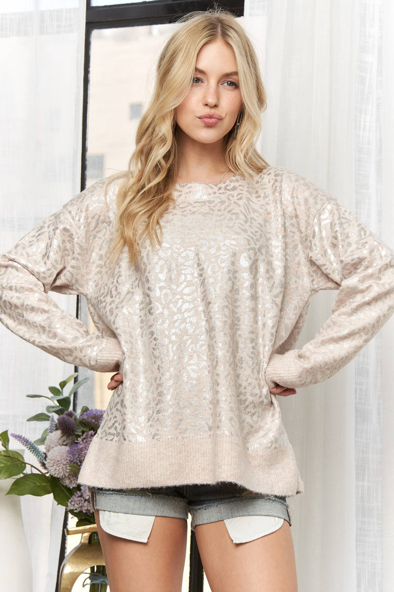 Marla Lane Leopard Knit Sweater Top | URBAN ECHO SHOP