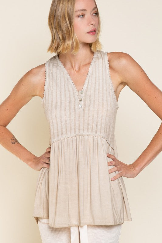 Simple But Unique Babydoll Knit Tank Top | URBAN ECHO SHOP