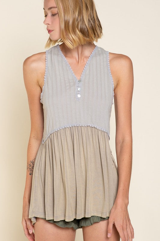 Simple But Unique Babydoll Knit Tank Top | URBAN ECHO SHOP