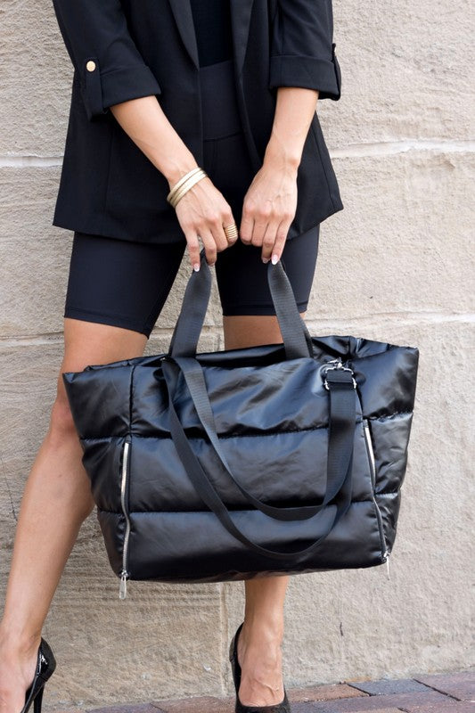 Metallic Puffer Tote | URBAN ECHO SHOP