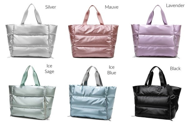 Metallic Puffer Tote | URBAN ECHO SHOP