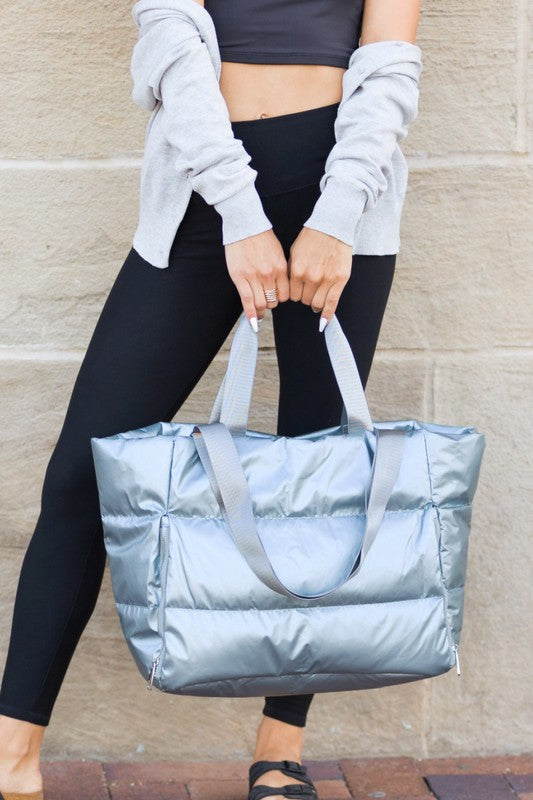 Metallic Puffer Tote | URBAN ECHO SHOP