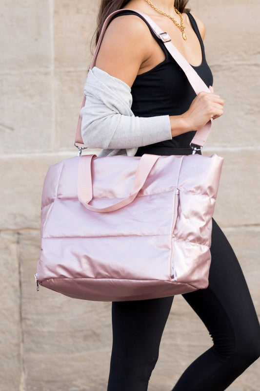 Metallic Puffer Tote | URBAN ECHO SHOP