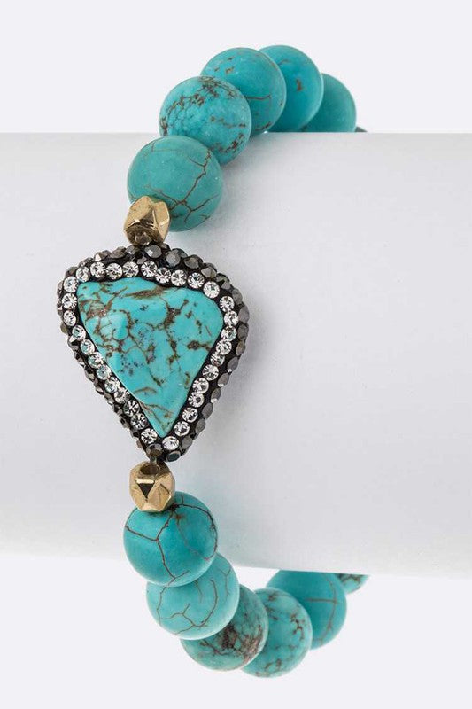 Sea Turquoise Stretch Bracelet | URBAN ECHO SHOP