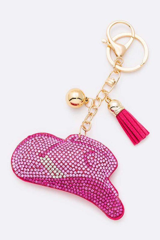 Pink Cowgirl Hat Stone Pillow Key Chain | URBAN ECHO SHOP