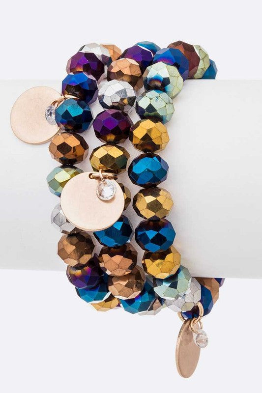 Disk Crystal Stretch Bracelet Set | URBAN ECHO SHOP