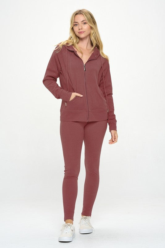 Bella Basic Casual Active Hoodie Set | URBAN ECHO SHOP