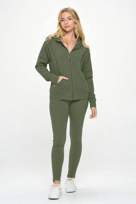 Bella Basic Casual Active Hoodie Set | URBAN ECHO SHOP