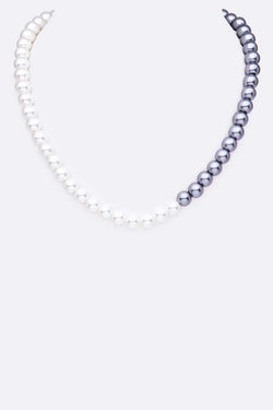 Two Tone Pearl Collar Necklace | URBAN ECHO SHOP