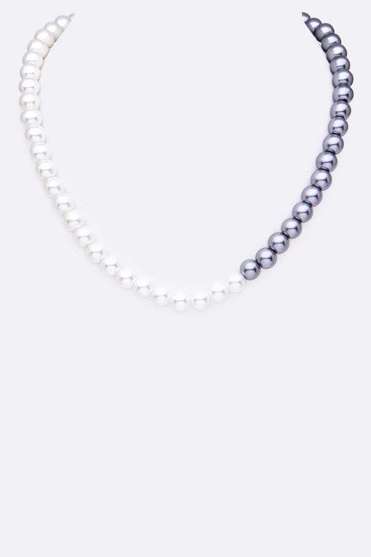 Two Tone Pearl Collar Necklace | URBAN ECHO SHOP