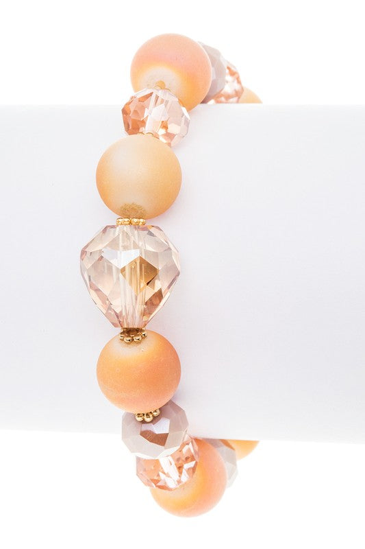 Day And Night Mix Beads Stretch Bracelet | URBAN ECHO SHOP
