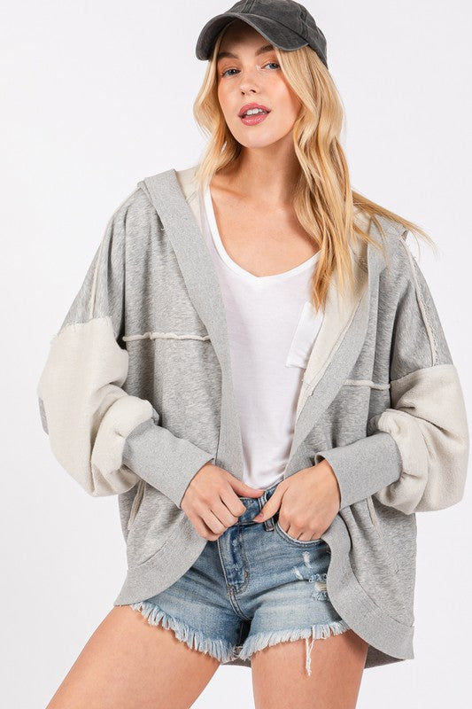 Whimsy Washed Cardigan Hoodie | URBAN ECHO SHOP