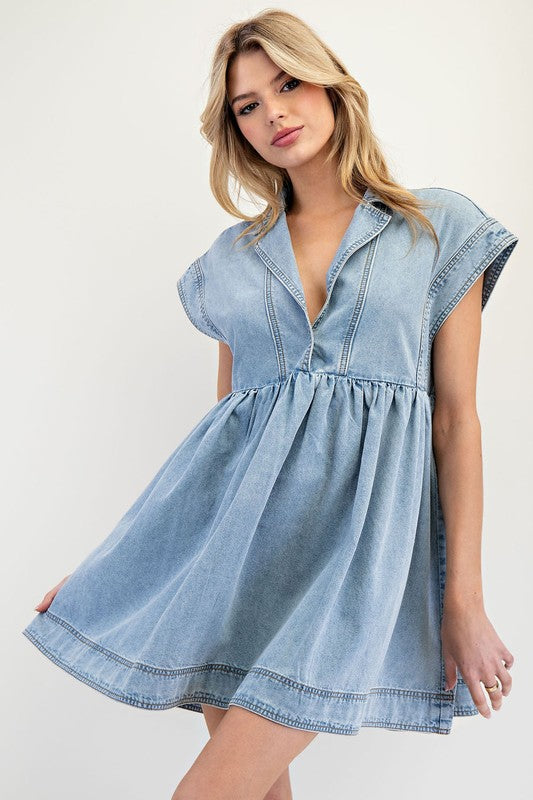 dream on denim mini dress Dream in Denim Mini Dress Josie's Boutique