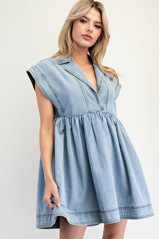 Darla Dream Denim Mini Dress | URBAN ECHO SHOP Urban Echo Shop Darla Dream Denim Mini Dress | URBAN ECHO SHOP Urban Echo Shop