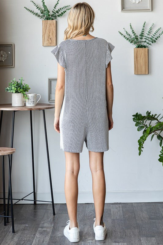 Rayna Button Front Romper | URBAN ECHO SHOP