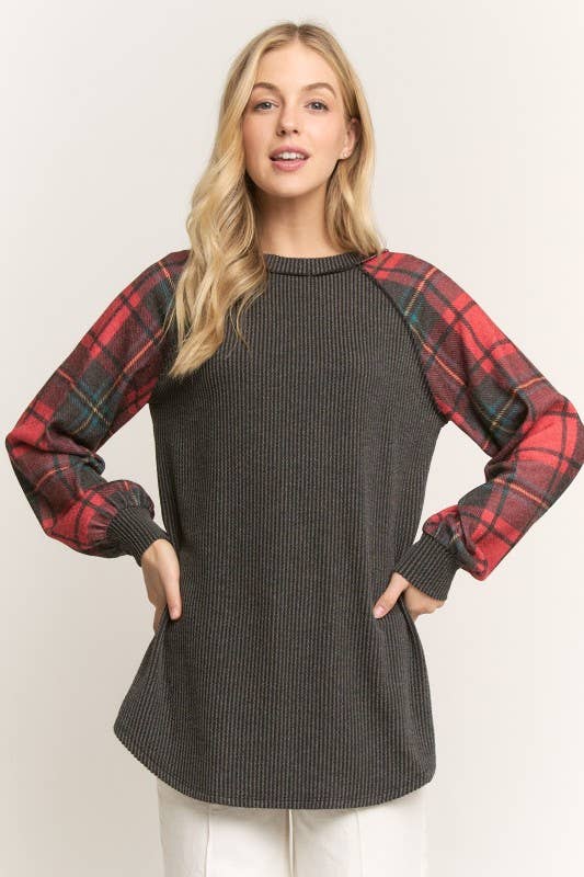 Jane Black Plaid Top | URBAN ECHO SHOP