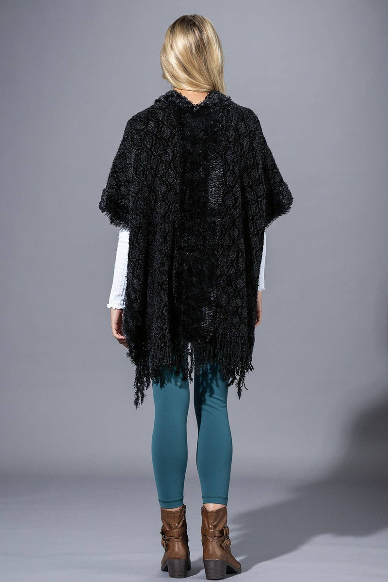 Black Chalet Ruana | URBAN ECHO SHOP