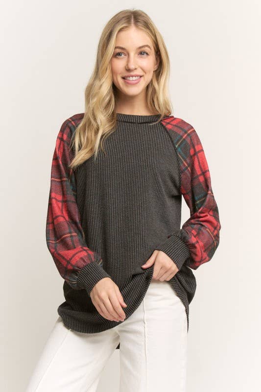 Jane Black Plaid Top | URBAN ECHO SHOP