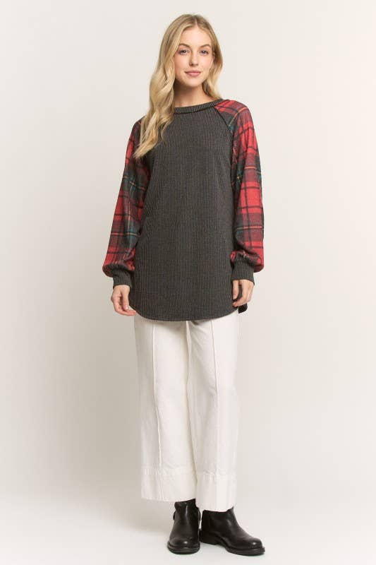Jane Black Plaid Top | URBAN ECHO SHOP