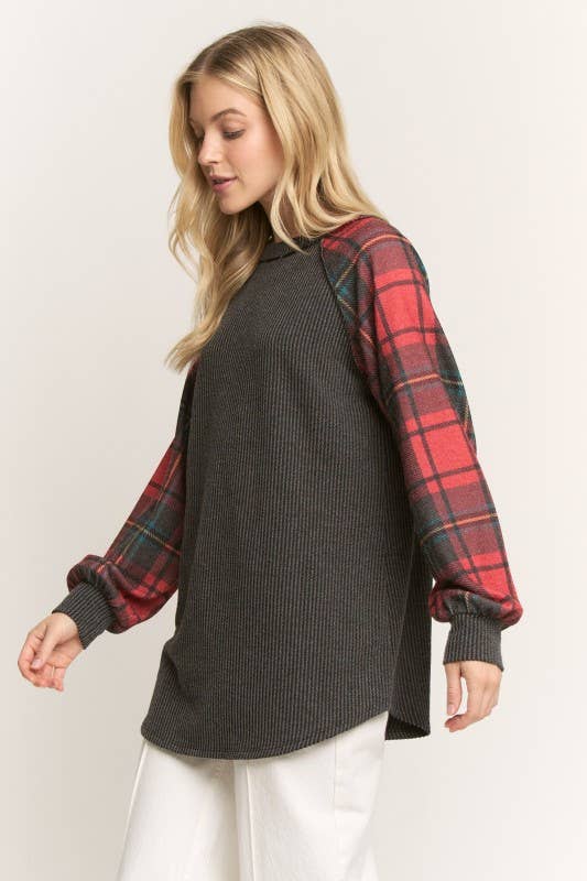 Jane Black Plaid Top | URBAN ECHO SHOP