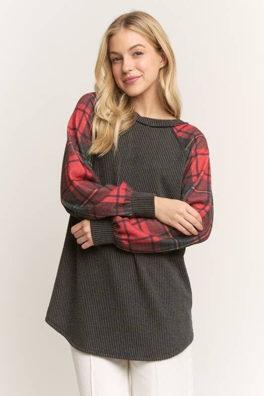 Jane Black Plaid Top | URBAN ECHO SHOP