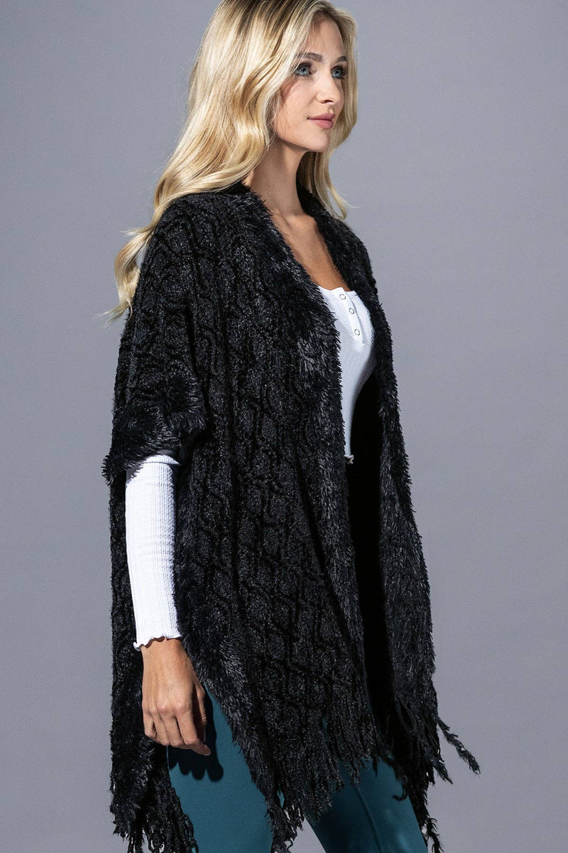 Black Chalet Ruana | URBAN ECHO SHOP