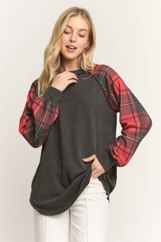 Jane Black Plaid Top | URBAN ECHO SHOP