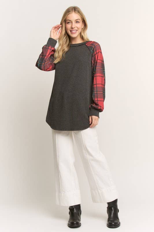 Jane Black Plaid Top | URBAN ECHO SHOP