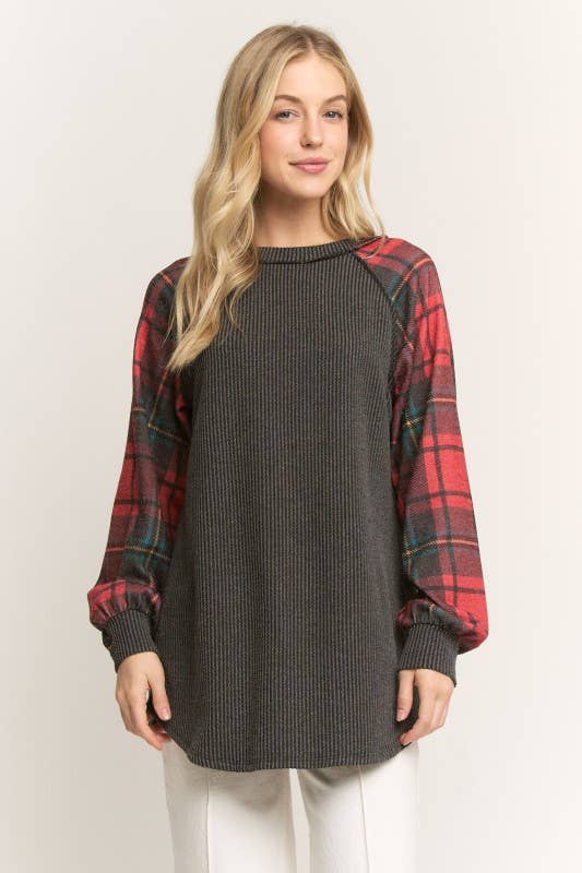 Jane Black Plaid Top | URBAN ECHO SHOP