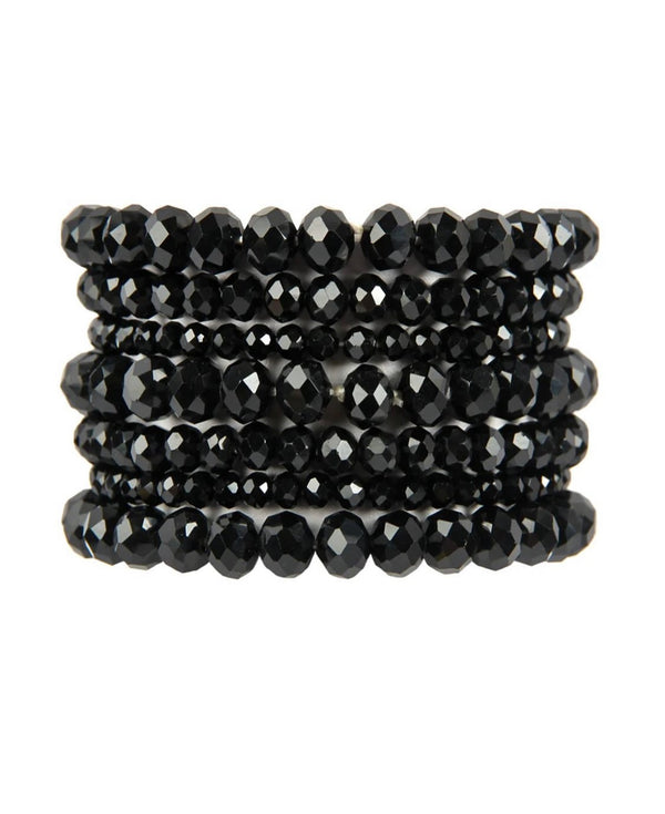 Black Beaded Bundle Bracelet Set | URBAN ECHO SHOP