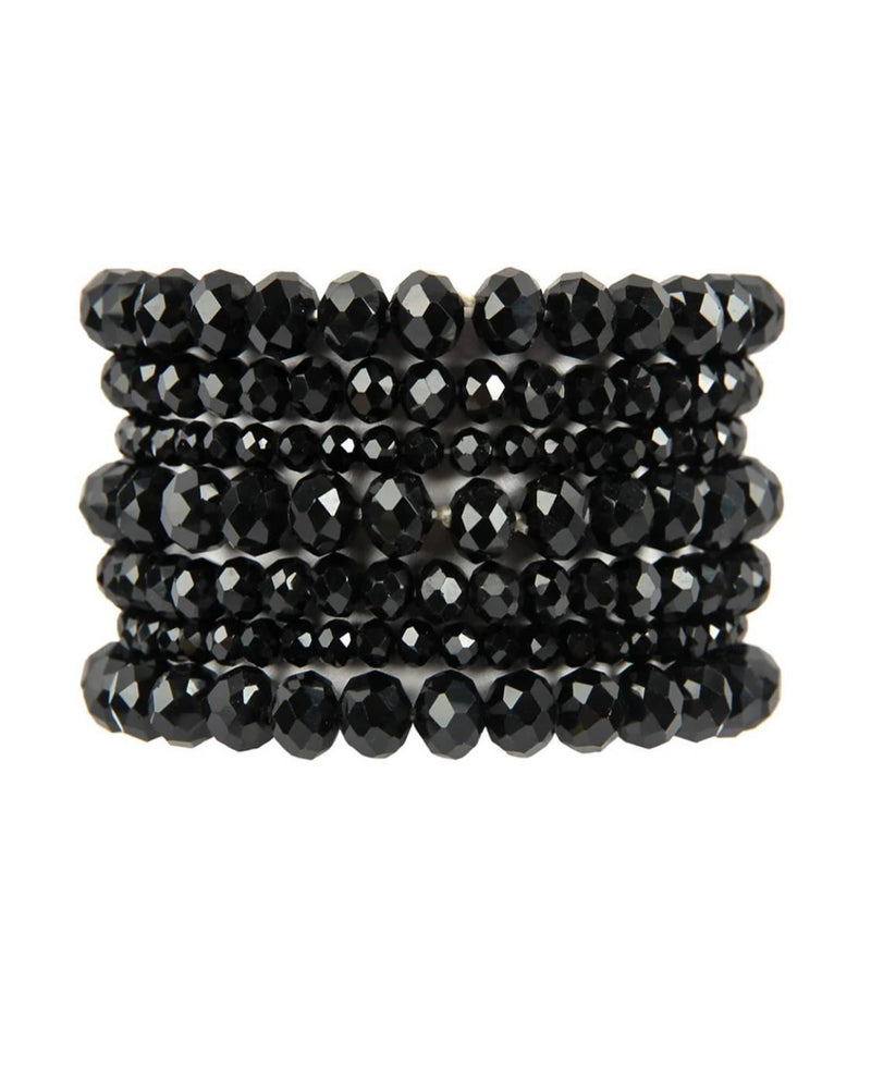 Black Beaded Bundle Bracelet Set | URBAN ECHO SHOP