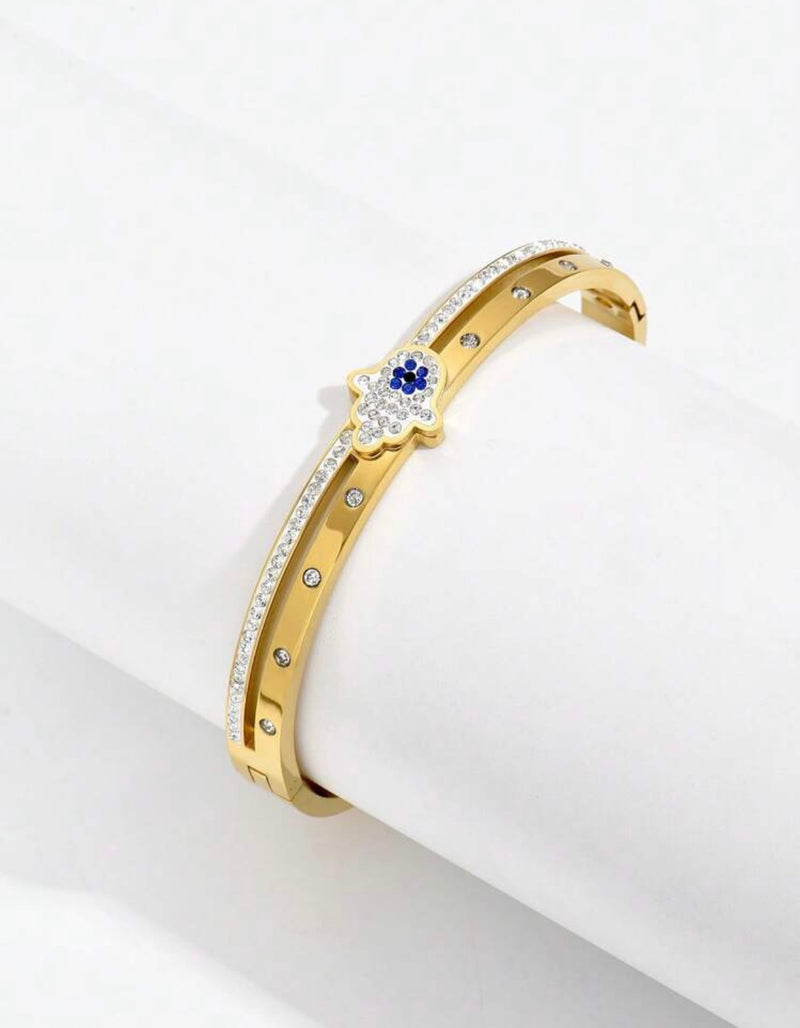Evil Eye Gold Bangle Bracelet | URBAN ECHO SHOP