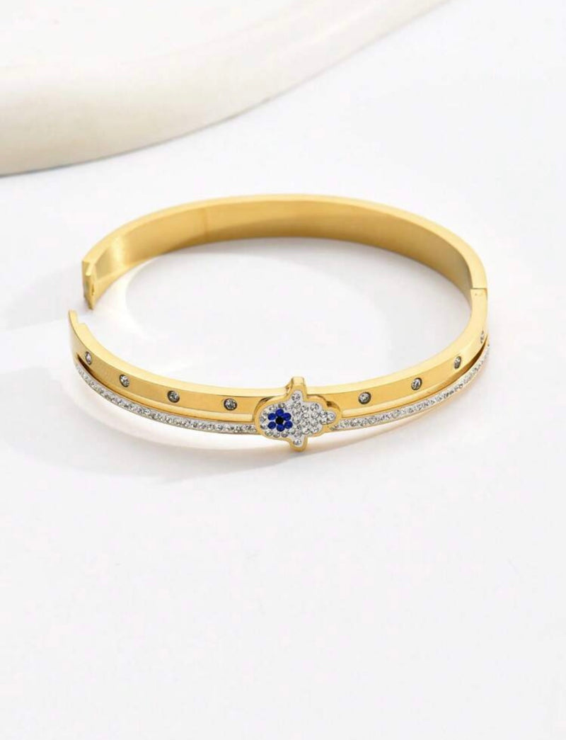 Evil Eye Gold Bangle Bracelet | URBAN ECHO SHOP