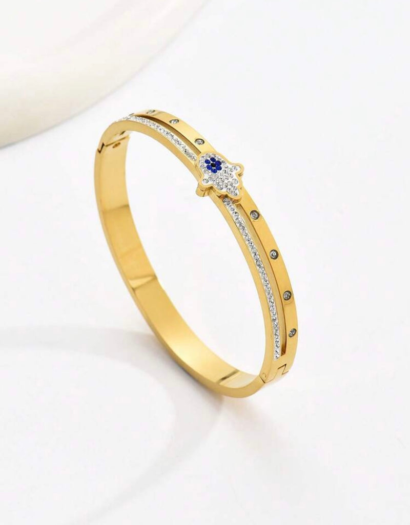 Evil Eye Gold Bangle Bracelet | URBAN ECHO SHOP