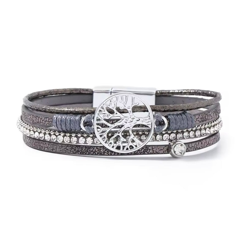 Grey Tree of Life Clasp Bracelet | URBAN ECHO SHOP