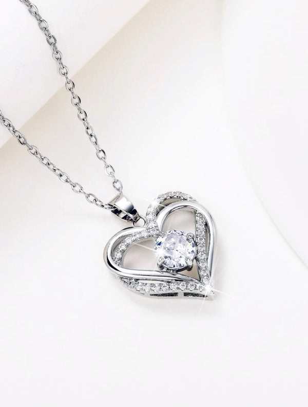 Crystal Heart Large Necklaces | URBAN ECHO SHOP