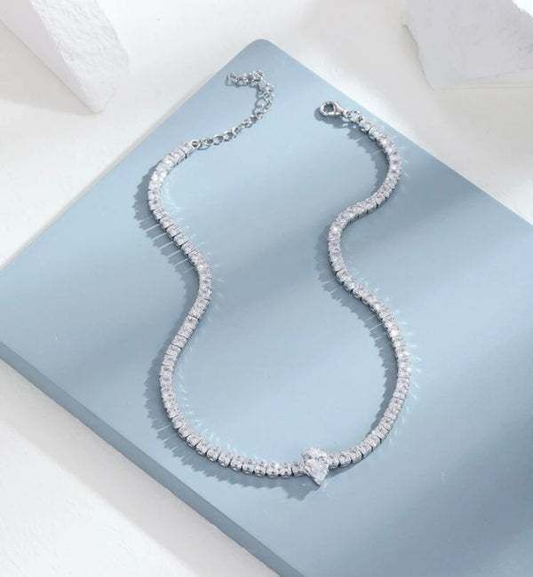 Rhinestone Pear Crystal Necklace | URBAN ECHO SHOP