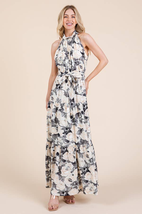 echo maxi dress Noir Leaf Echo