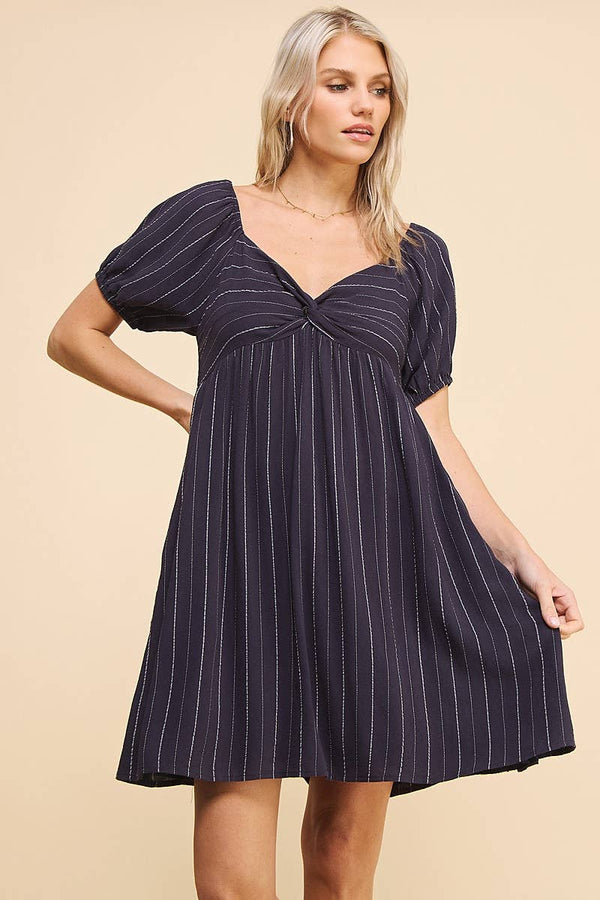 Taylee Twist Front Navy Dress Urban Echo Shop 1