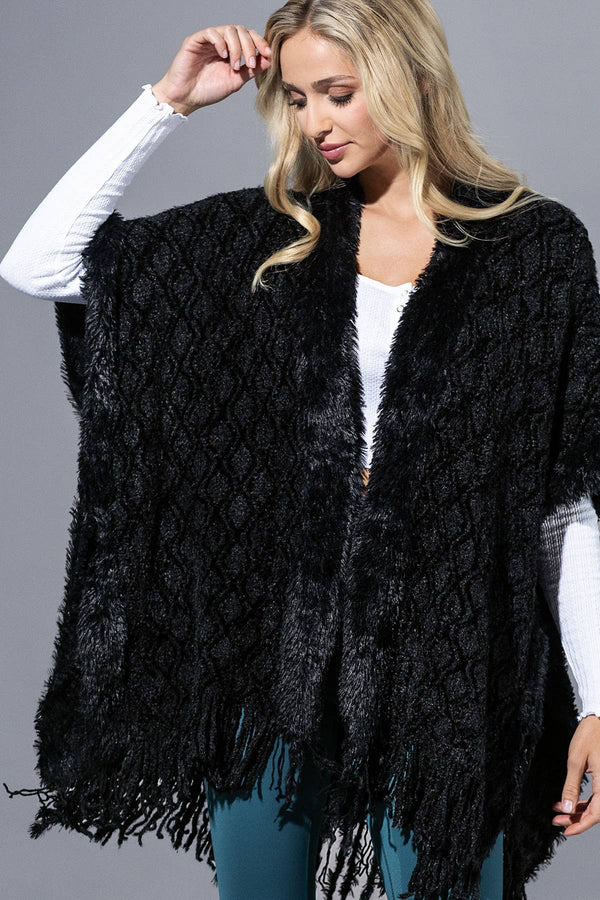 Black Chalet Ruana | URBAN ECHO SHOP