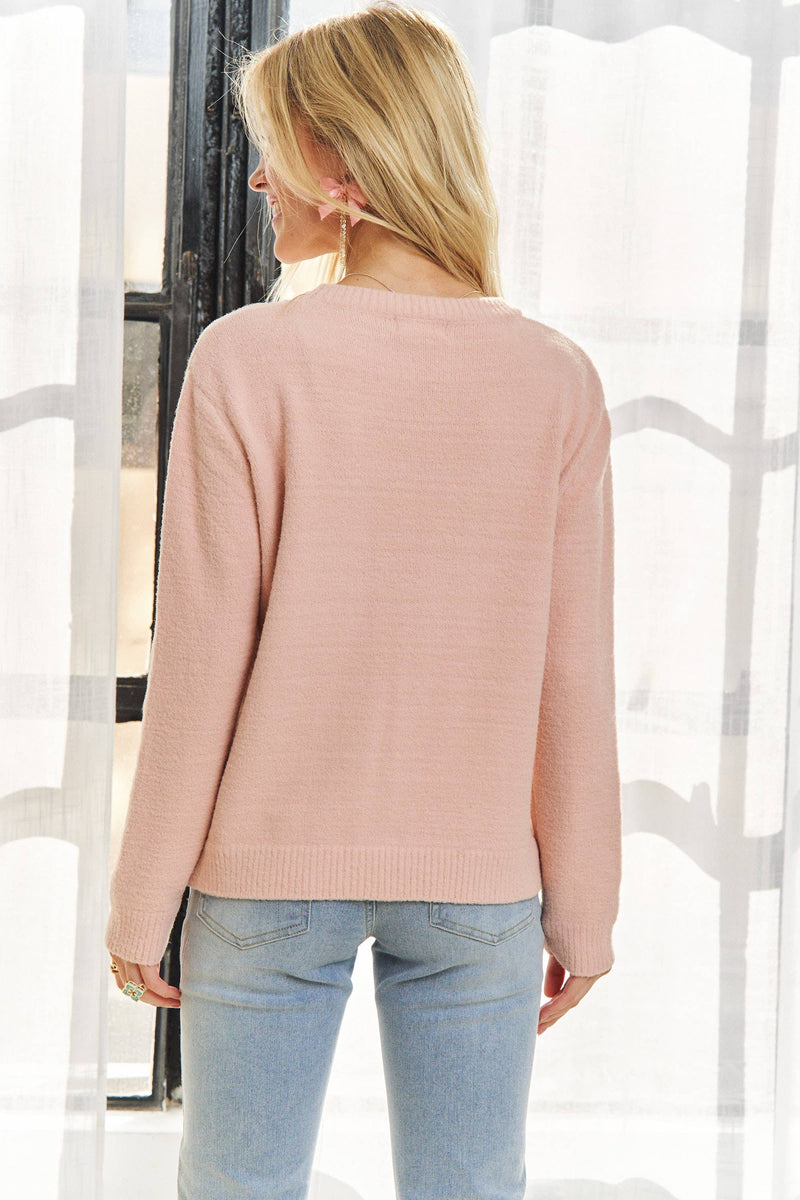 Merry Girl Pink Sweater | URBAN ECHO TOP