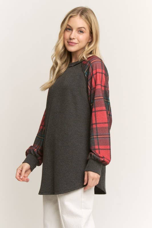 Jane Black Plaid Top | URBAN ECHO SHOP