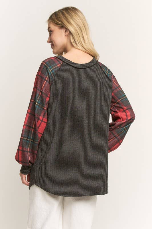 Jane Black Plaid Top | URBAN ECHO SHOP